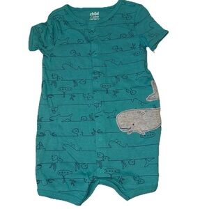 Child Of Mine Made By Carters 6-9Months Infant Baby One Piece Button Up With Tag